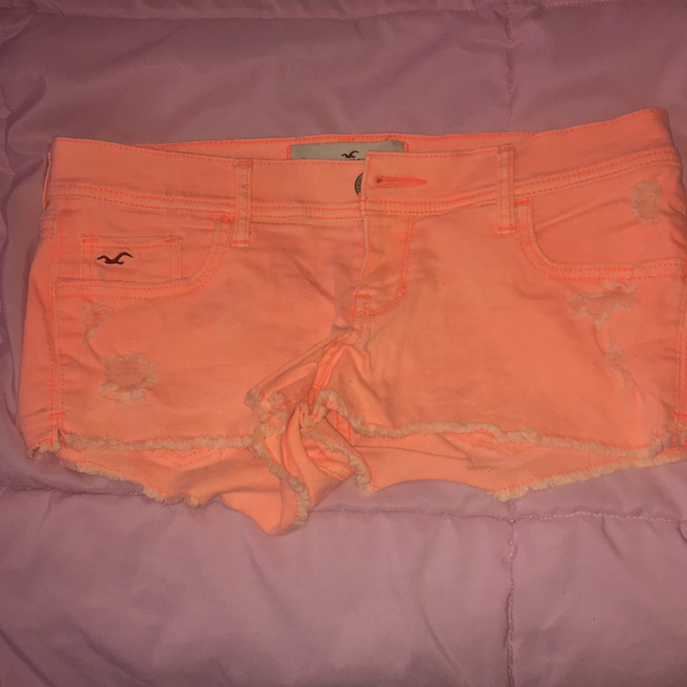 Orange Hollister Denim Shorts